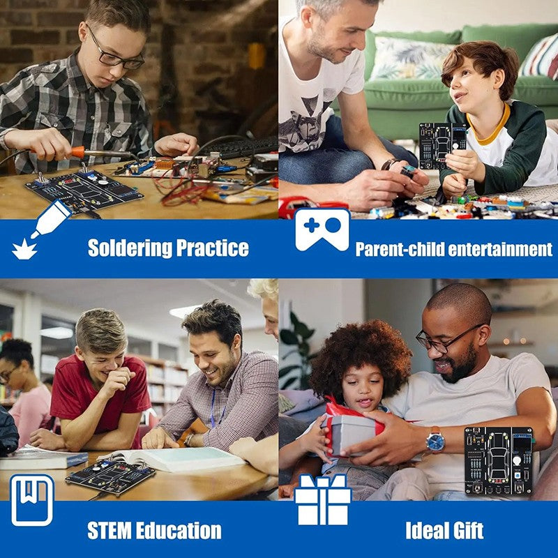 DIY Car Driving Simulation Soldering Practice Kit STEM Electronic Project Car Driver Simulator Solder Project for Students Learn