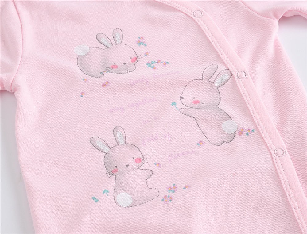 3 Pcs/lot 100% Cotton Baby Girls Clothes Set 0-12M Long Sleeve Newborn Boy Rompers Spring Autumn Carton Print Jumpsuit