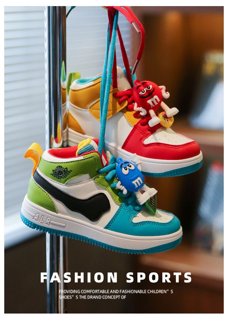 New Children Casual Shoes Four Seasons Kids Single Sneaker Mandarin Ducks Basketball Sports Shoes Boys Girls Sneaker Board Shoes