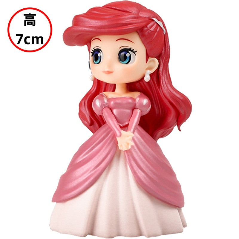 Bandai Disney The Little Mermaid Anime Qposket Characters Ariel Glitter Line Action Figure Collectible Model Toys Birthday Gift