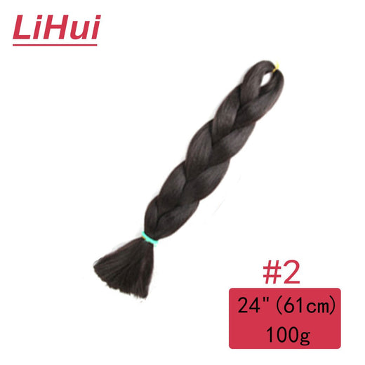 24 Inches Synthetic Braiding Hair Jumbo BraidOmbre Jumbo Hair Extension For Women DIY Hair Braids Purple Pink Yellow Gray Lihu