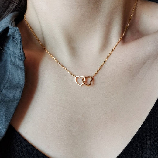 2Pcs/Set Simple Puzzle Heart Matching Pendant Couple Matching Necklace Couple Good Friends Ladies Men Hip Hop Sweater Chain