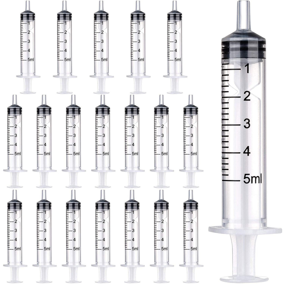 20pcs 5/10/20ml No Needle Plastic Syringe Glue Pet Feeding Liquid Cosmetics Measuring Refilling Tools Individually Packaged