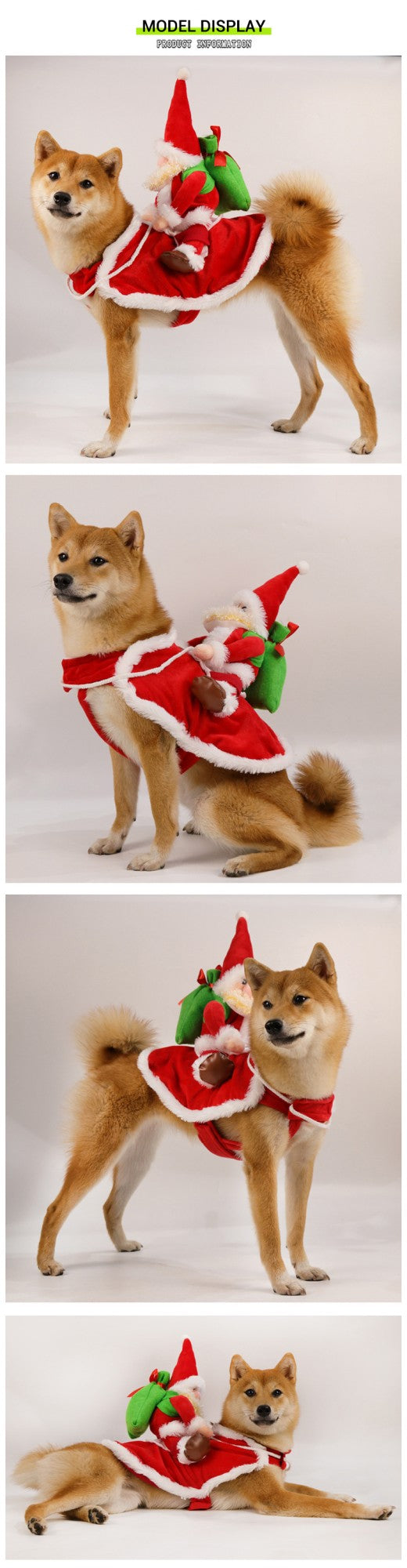 Christmas Dog Costumes Funny Holiday Riding Santa Clause Pet Dress Up for Small Large Dogs Festival New Year Dog Gift Outfit