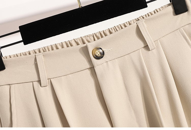 Plus Size Pants Woman 2025 Autumn Winter New Arrival High Waist Suit Pants High Quality Korean Style Straight Trousers