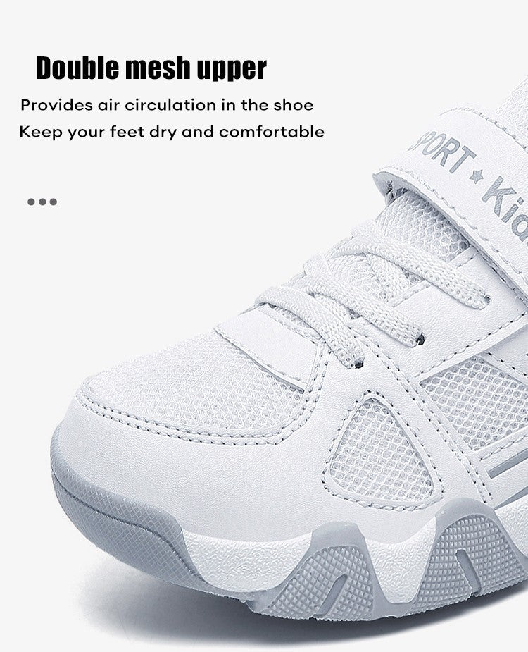 White Breathable Children Walking Shoes Summer Mesh Casual Sneaker for Kids Boys Outdoor Sport Tennis Anti-Slip