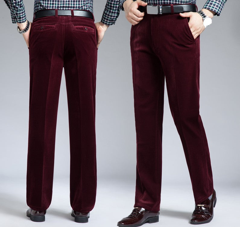 Corduroy pants loose joggers middle-aged men dad installed in autumn and winter 2023 men's casual Trousers for men streetwear