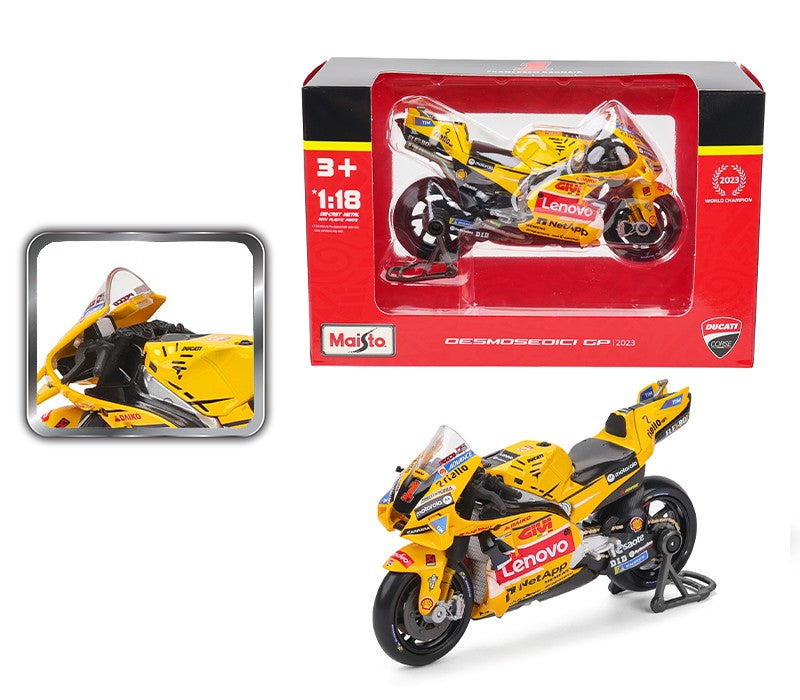 Maisto 1:18 NEW 2023 Ducati Lenovo Team #1 Bagnaia Champion Moto GP Racing casting alloy motorcycle Model collection gift toy