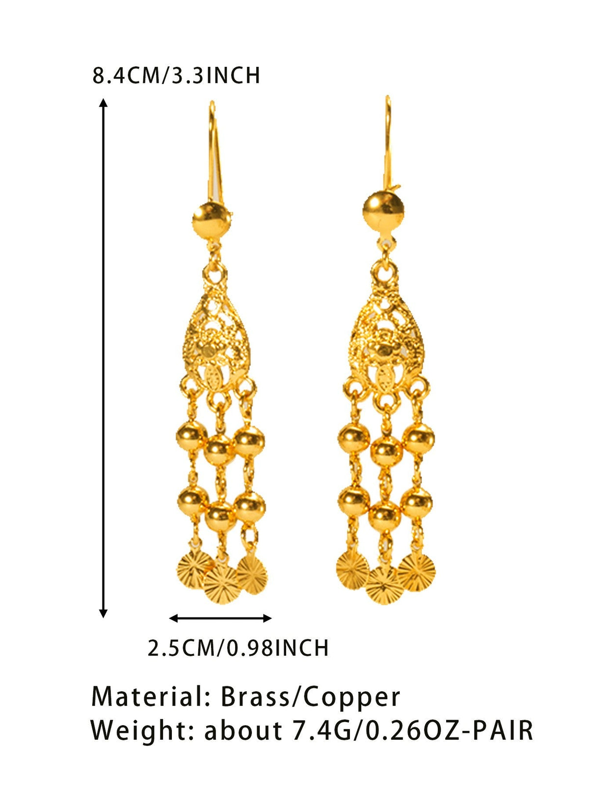 AU999 24K Gold Women's Ear Hanging Earrings - Elegant Dangle Jewelry