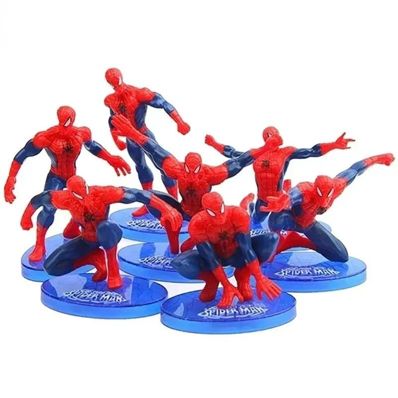 Marvel Spiderman 7pcs/Set Action Figure Model Toys Anime Avengers Spidermans Colletion Cake Decoration Toys for Kid Gifts 8-10cm