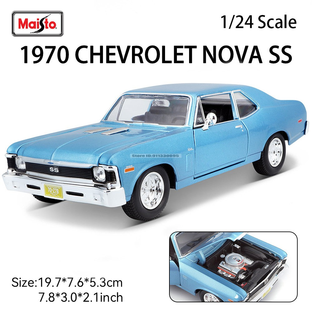 Maisto 1:24 1970 Chevrolet NOVA SS alloy car model die-casting static precision model collection gift toy tide play