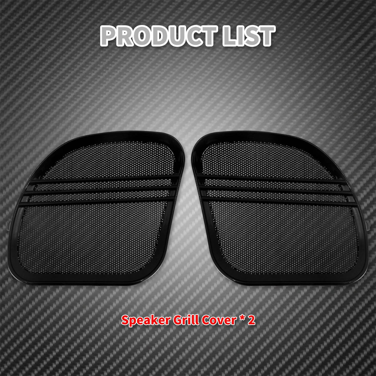 Motorcycle Black Tri-Line Speaker Grills Horn Cover Trim Mesh For Harley Touring CVO Road Glide FLTRX Special FLTRXS 2015-2023
