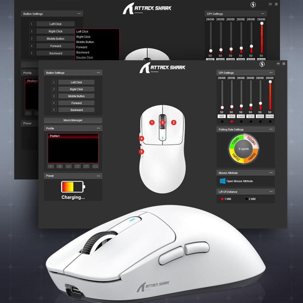 ATTACK SHARK X3 Lightweight Mouse Wireless Bluetooth Tri-Mode Connection,PAW3395,Macro Bluetooth Mouse for Gaming