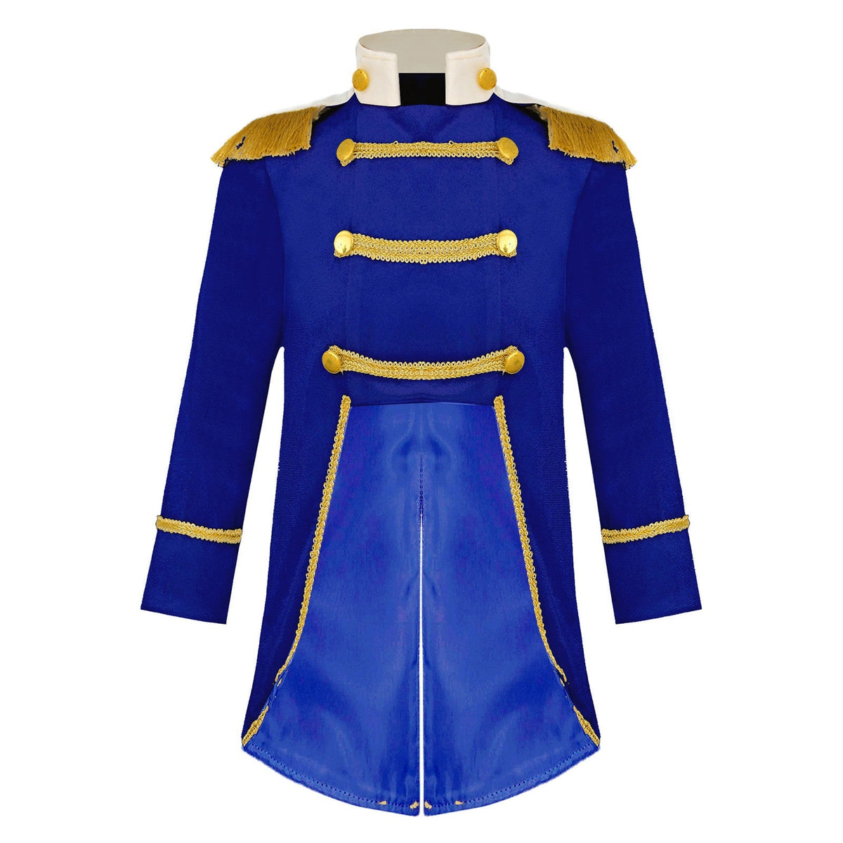 Little Boys Prince Cosplay Costume Long Sleeve Gold Fringe Braiding Velvet Tuxedo Tailcoat Royal Court Cosplay Jacket Dress Up