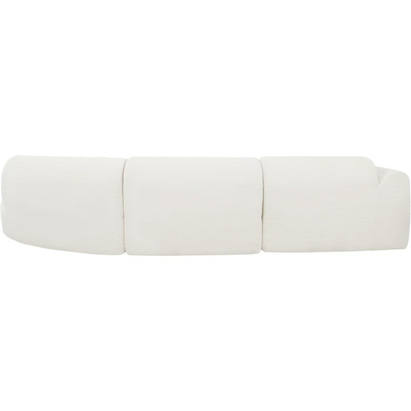Curved Polyester Sectional Sofa Set, 7 Seat Modern Cloud Couch with Chaise Lounge, 3 Pillows, Fully Assembled for Living Room
