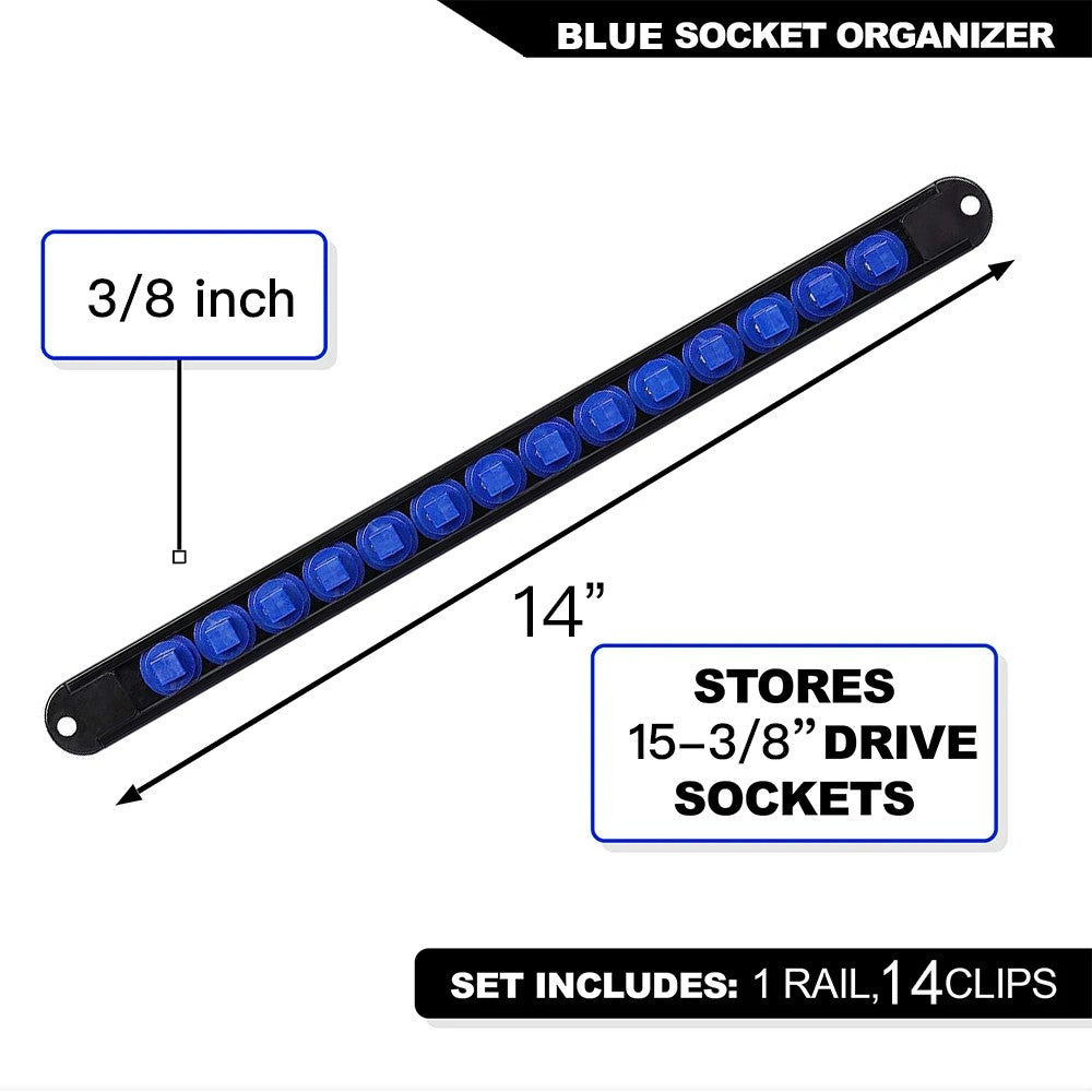 360° Swivel Socket Organizer 1/4 3/8 1/2 Premium Quality Socket Clip Rail Holder Socket Sliding Stand Sleeve Rail Rack Tools 1pc
