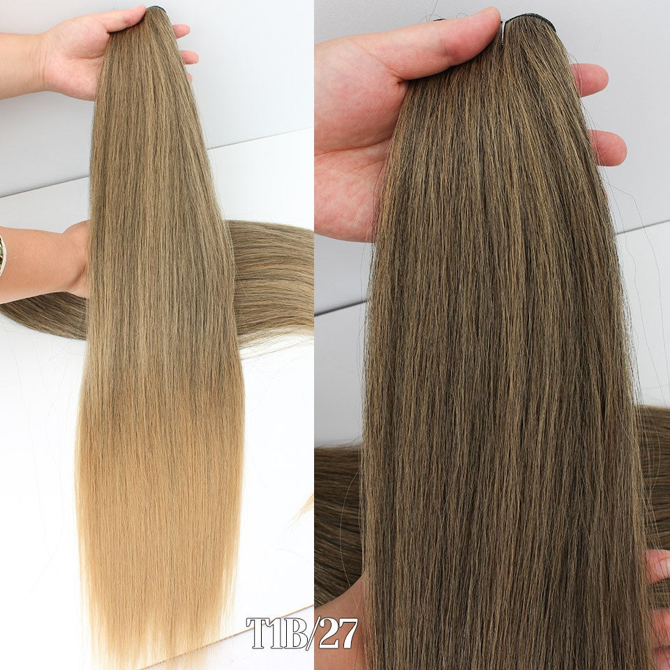 Russia Straight Hair Weave Bundles 65cm 200G Fiber Synthetic Hair Extensions Bio Protein Heat Resistant Ponytail Cosplay Hair