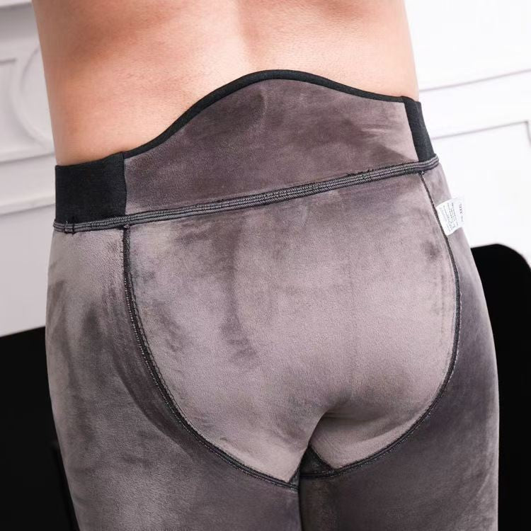 '-30° Winter Thicken Keep Warm Long Wool Sheepskin Pants One Piece of Fur Men's and Women's High Waist Wool Liner Pants