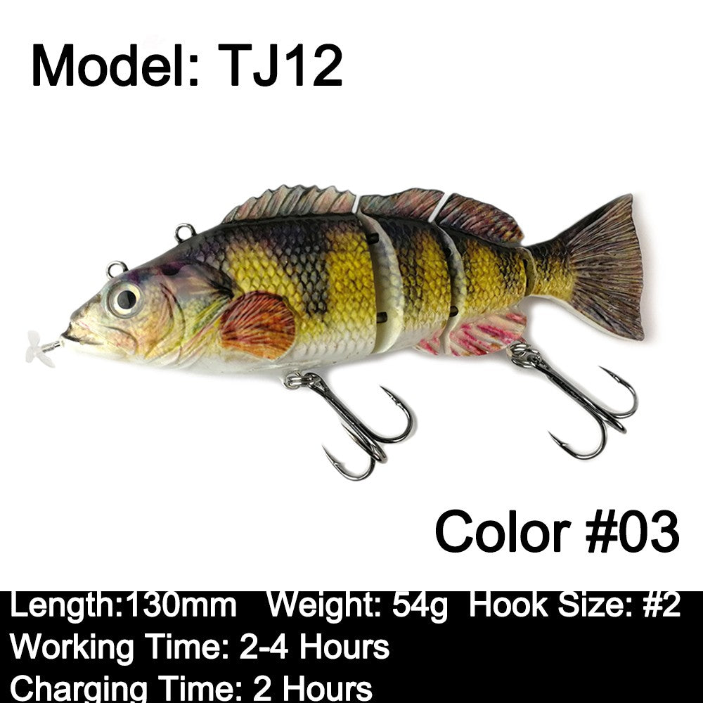 Robotic Swimming Lures 130mm 4 Segements Swimbait 35/54g Fishing Auto Electric Wobblers USB Rechargeable LED Light For Bass Pike