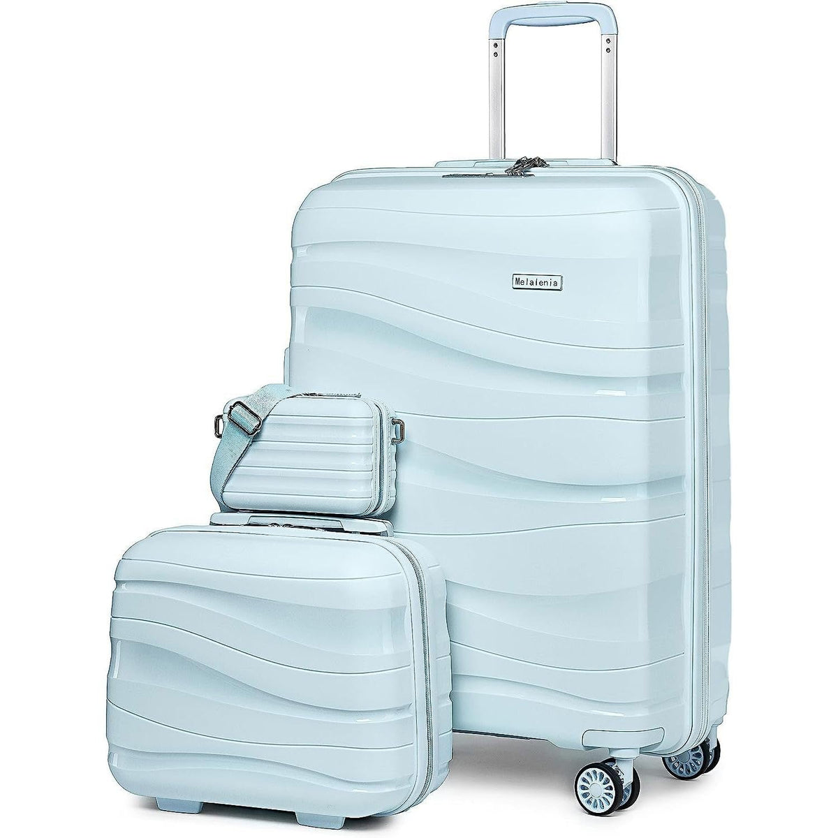 Melalenia 3-Piece 20 inch Carry-on Luggage Set, Expandable Lightweight Durable Travel Suitcase with TSA Lock, Spinner Wheels