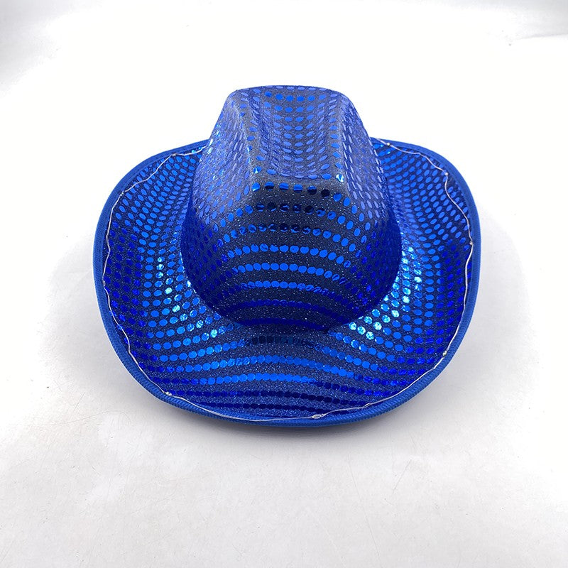 Wireless LED Western Cowboy Hat Light Up Cowboy Hat Disco Bride Pink Cowgirl Hat Concert NightClub Wedding Costumes Accessories