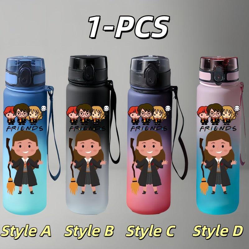 Harry Potter Large-Capacity Anime Character Outdoor Portable Water Bottle with Rope, Leak-Proof, Gift for Boys and Girls