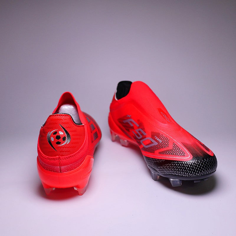 SLIP-ON Mens Soccer Shoes Non-Slip Turf Soccer Cleats for Youth Without-Lace TF/FG Training Football Boots Chuteira Campo 35-45