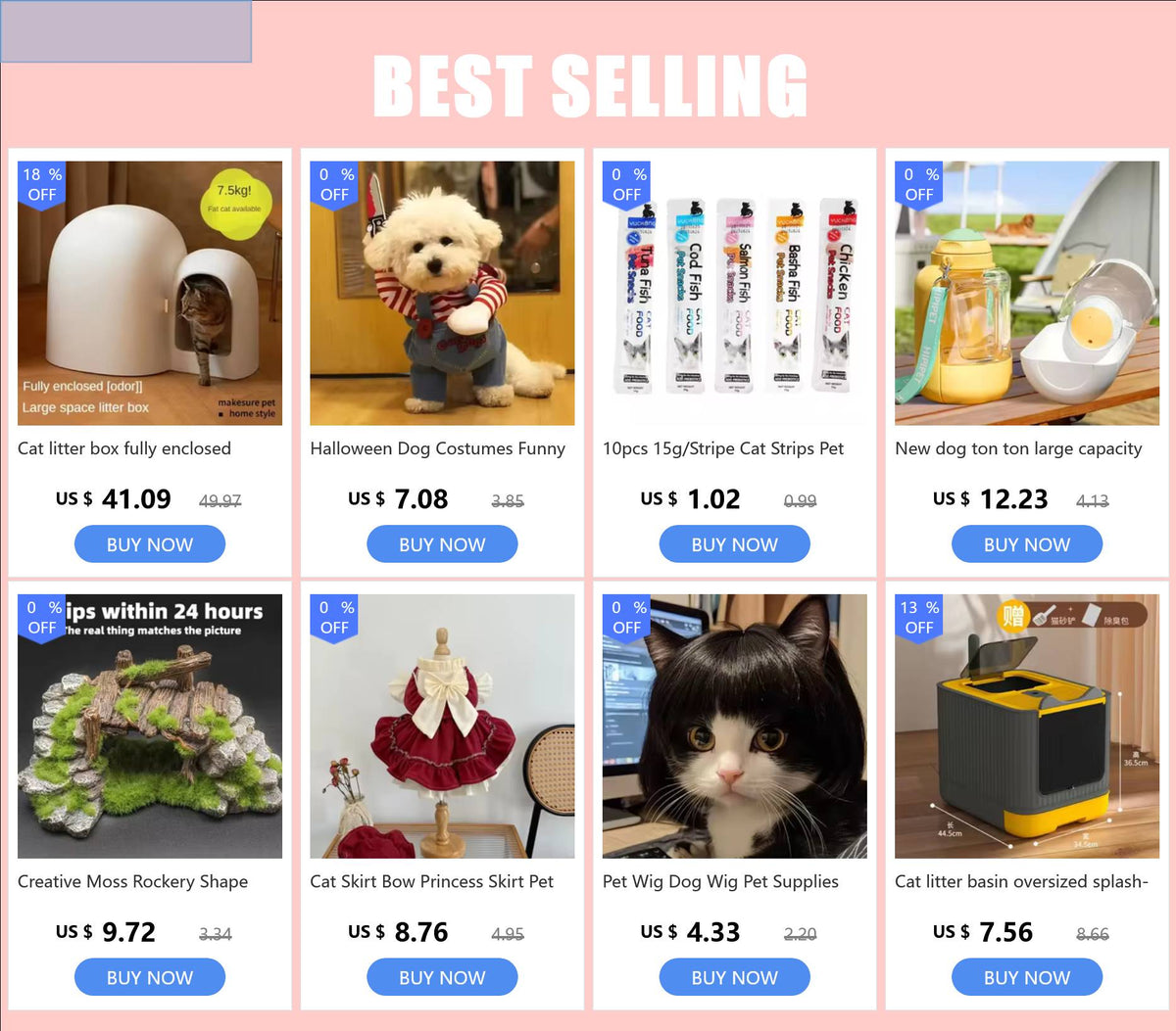 Pet Wig Dog Wig Pet Supplies Halloween Pet Accessories Curly Hair Straight Hair Cat Wig It can be DIY trimmed