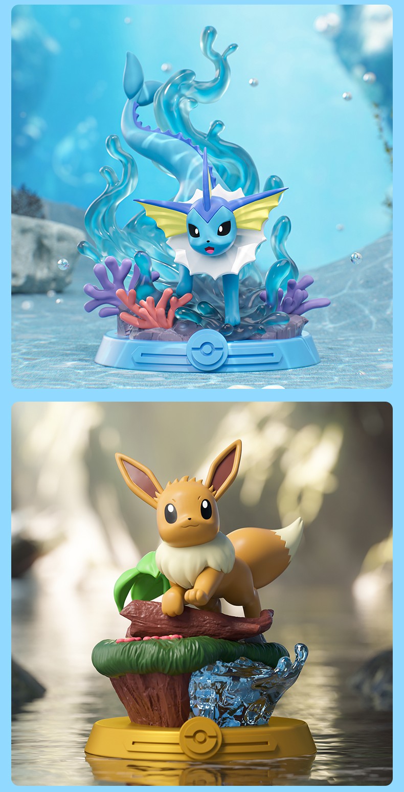 Anime Pokemon Funism Original Adventure Eevee Family Suit BlindBox Flareon Espeon Sylveon ActionFigure Collection Model Toy Gift