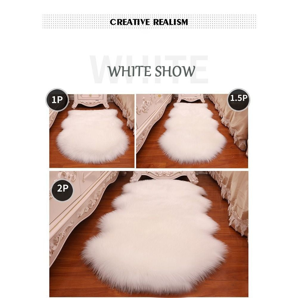 Washable Fluffy Shaggy Long Hair Carpet Floor Protection Non Slip Soft Rugs Faux Fur Bedroom Mats Sheepskin Rug