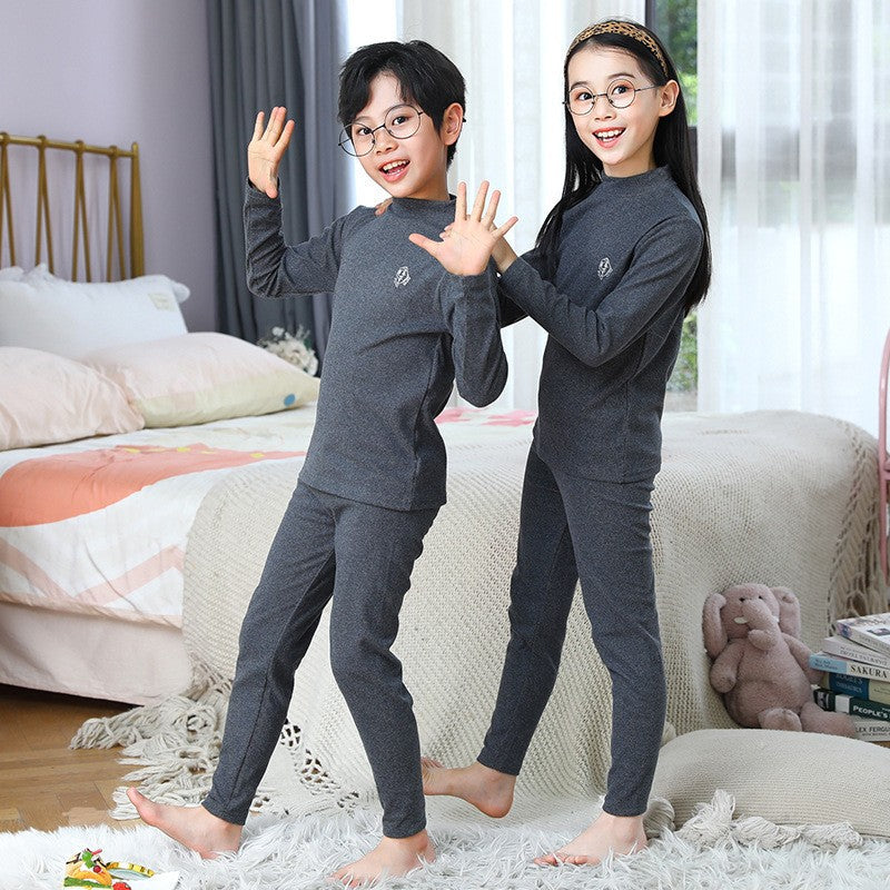 Kids Pajama Sets Autumn Winter Thermal Underwear Suit Girls Boys Cotton Outfits 3-14 Years Teens Clothes No Trace Warm Sleepwear