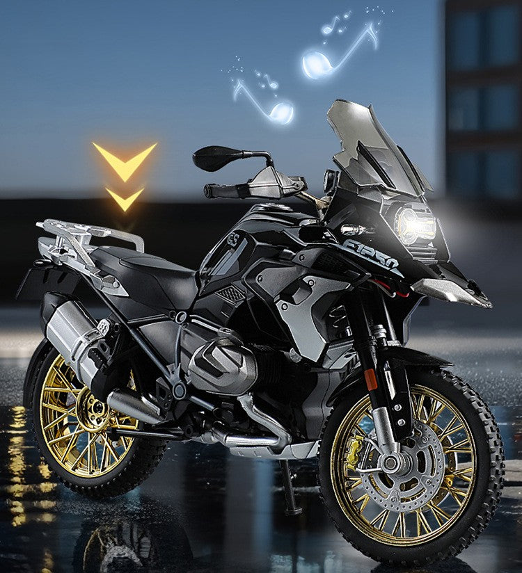 1:10 R1250GS Adventure Alloy Die Cast Motorcycle Model Vehicle Collection Sound and Light Off Road Autocycle Toys Car