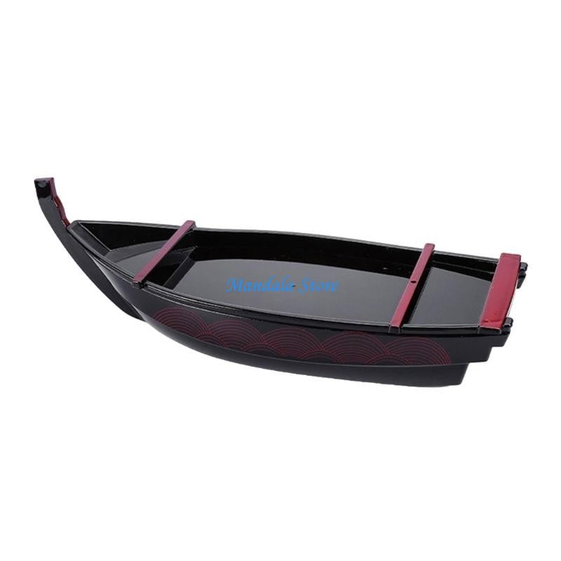 U2JC Ship Sushi Plate Sashimi Serving Tray Creative Display Plate Plastic Texture for Home and Restaurant Use