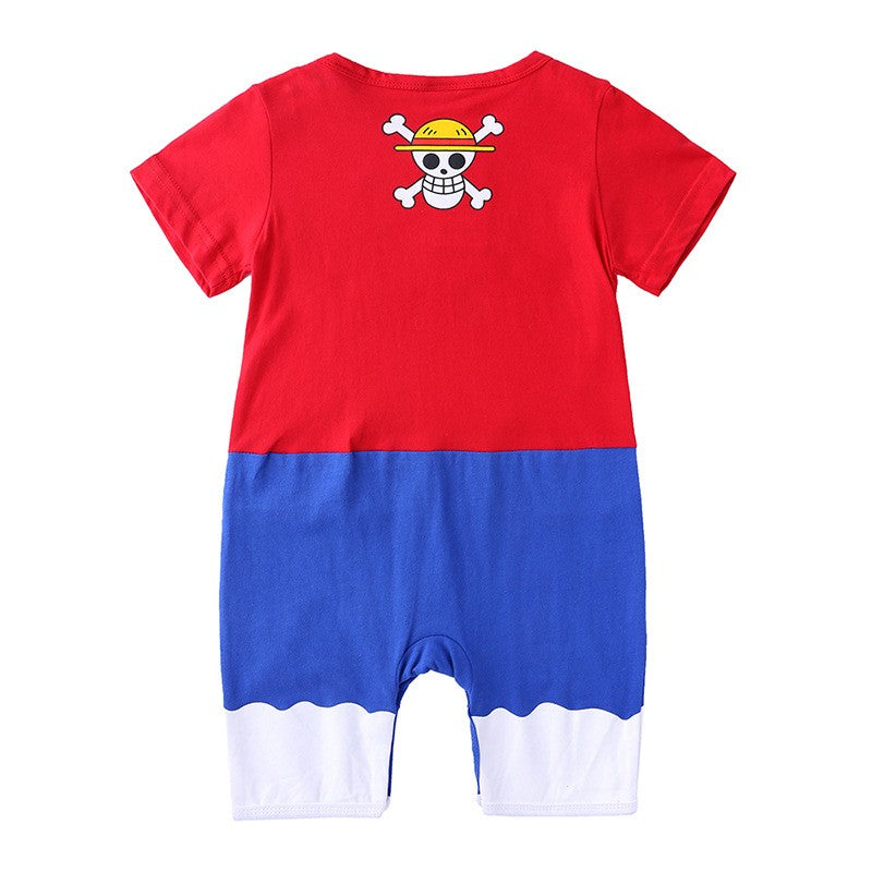 0-2 Years Old Children's Cartoon One-piece Baby Role Play Short-sleeved Romper Kids Cotton Clothes Baby Girl and Boy Clothes