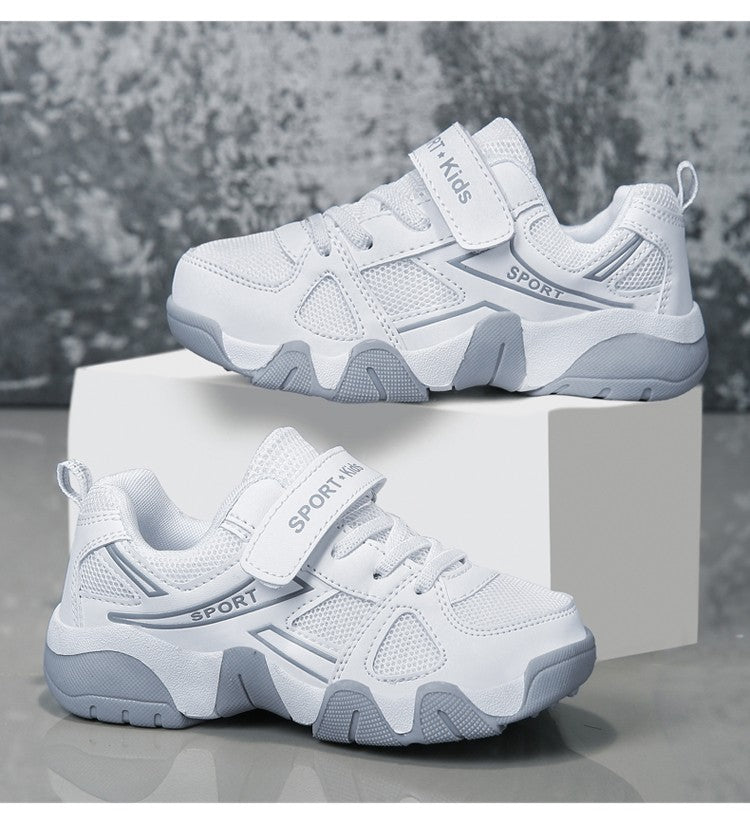 White Breathable Children Walking Shoes Summer Mesh Casual Sneaker for Kids Boys Outdoor Sport Tennis Anti-Slip
