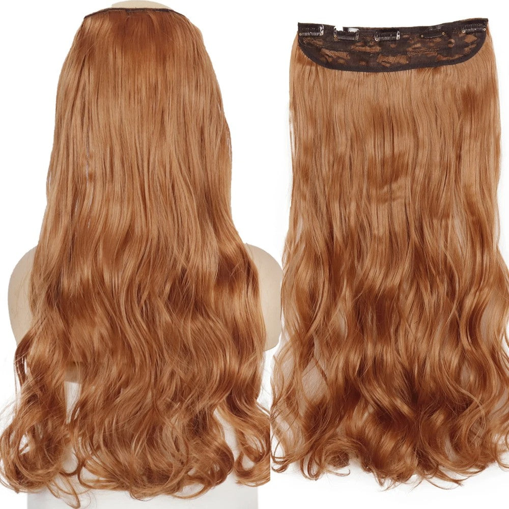 Long Straight Hairstyle 5 Clip Natural Hair Extension Synthetic Fiber Heat-Resistant Hairpiece 22"32" Black Brown Blonde