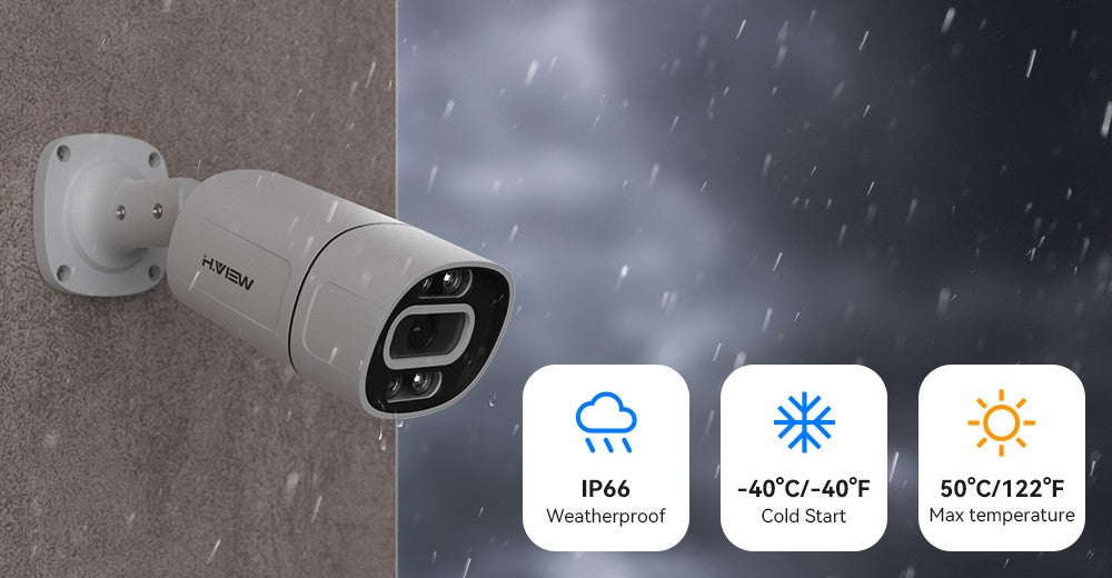 H.View 5Mp 8Mp 4K Ip Camera Poe Ai Face Detection Cctv Security Cameras H.265 Outdoor Audio Video Surveillance onvif xmeye