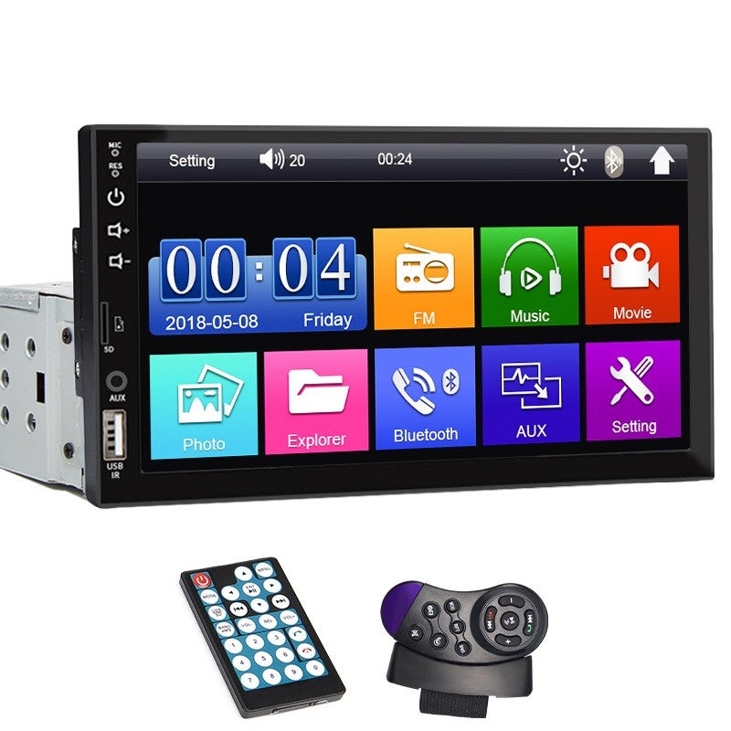 7 Inch Car Radio 1 Din MP5 Player Touch Screen Multimedia FM ISO Power Aux Input USB Bluetooth Mirror Link Universal Autoradio