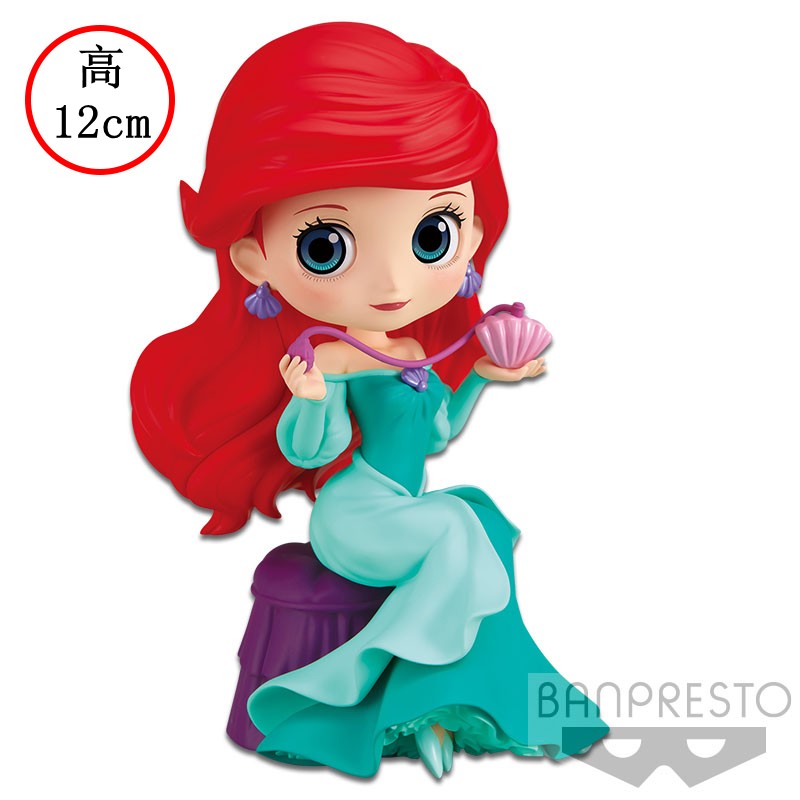 Bandai Disney The Little Mermaid Anime Qposket Characters Ariel Glitter Line Action Figure Collectible Model Toys Birthday Gift
