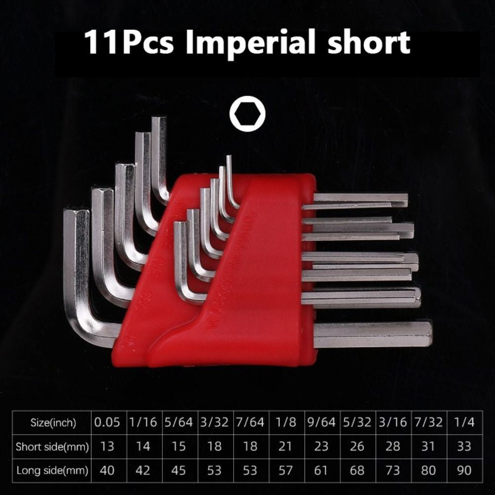 5/8/11 PCS Portable Short Arm Tool Size Allen Key Inch Wrench L Wrench Metric Wrench Allen Wrench