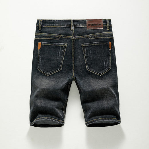 Summer Shorts Jeans Men Denim Pants Stretch Dark Blue Fashion Design Men's Jeans Slim Straight Male Short Jeans Hombre