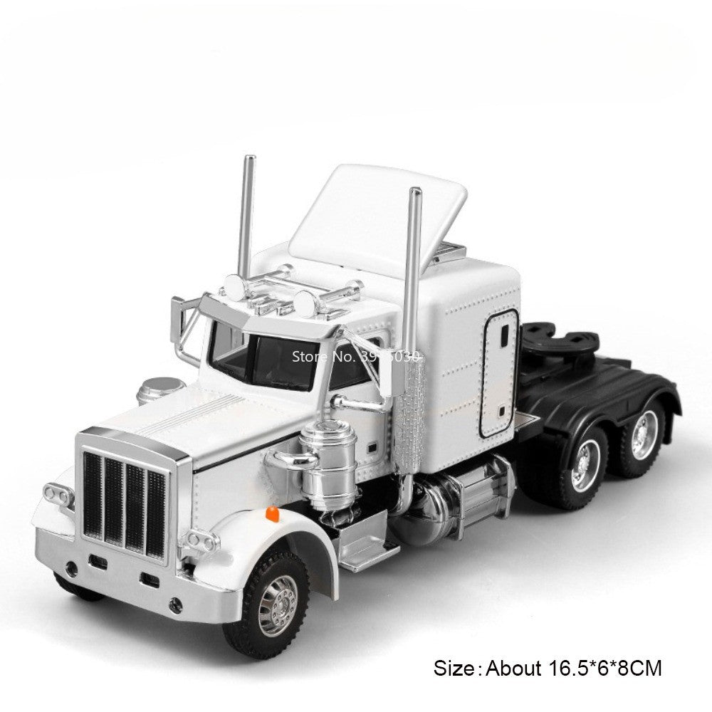 1:50 Alloy Heavy Trucks Toys Models Cars Container Vehicles Light Music Miniature Transport Car Rubber Tires Kids Gifts