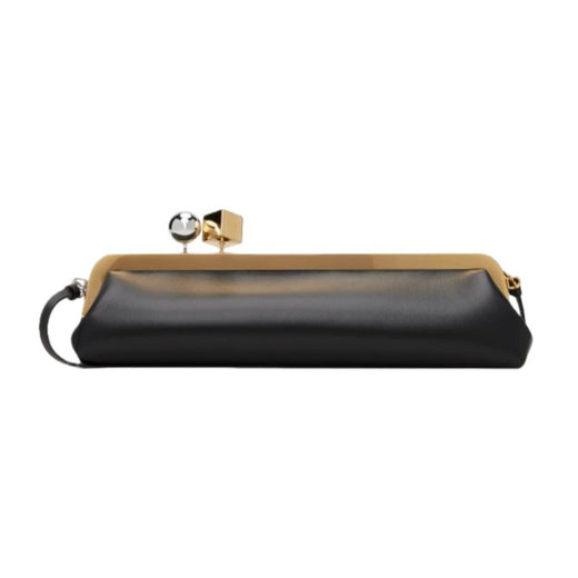 women frame design black clasp clutch purse evening dinner party bag 2025 new microfibe leather shoulder bag