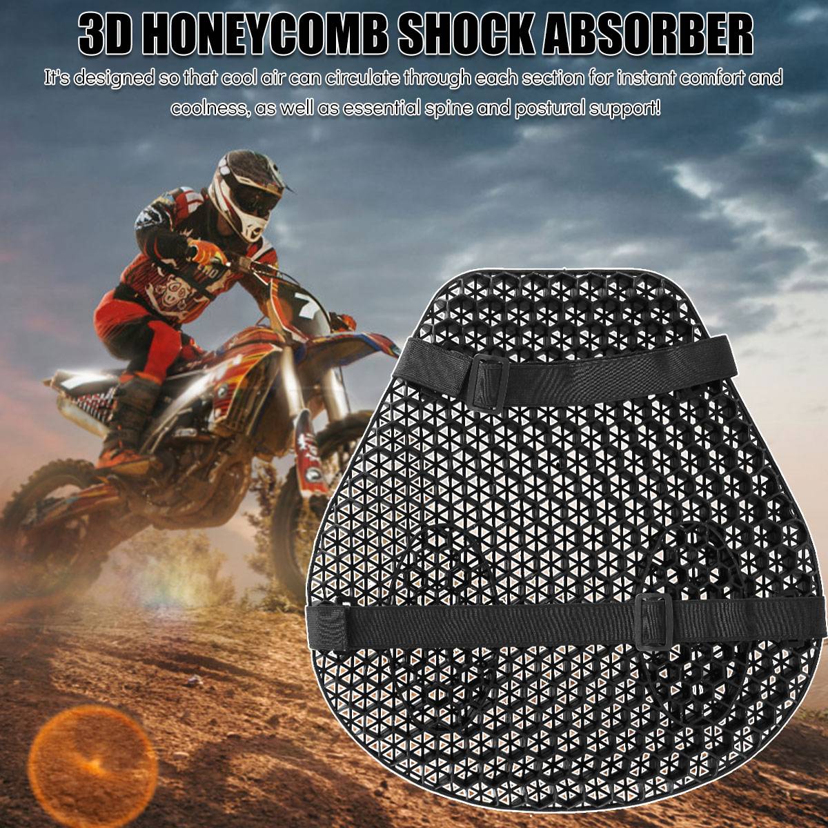Motorcycle Seat Cushion Non-slip 3D Breathable Mesh Structure Soft and Comfortable Sun Protection Motorcycle Accessories