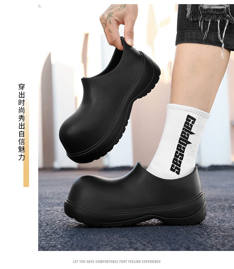 EVA new slip-on chef shoes men and women general casual big head shoes lightweight thick soles all wear rain shoes