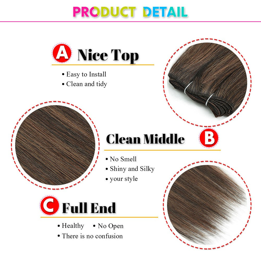 Alibaby Straight Hair Bundles Extensions Smooth Ombre Hair Weaving 26Inch Long Synthetic Straight Hair Bundles Full to End 150g