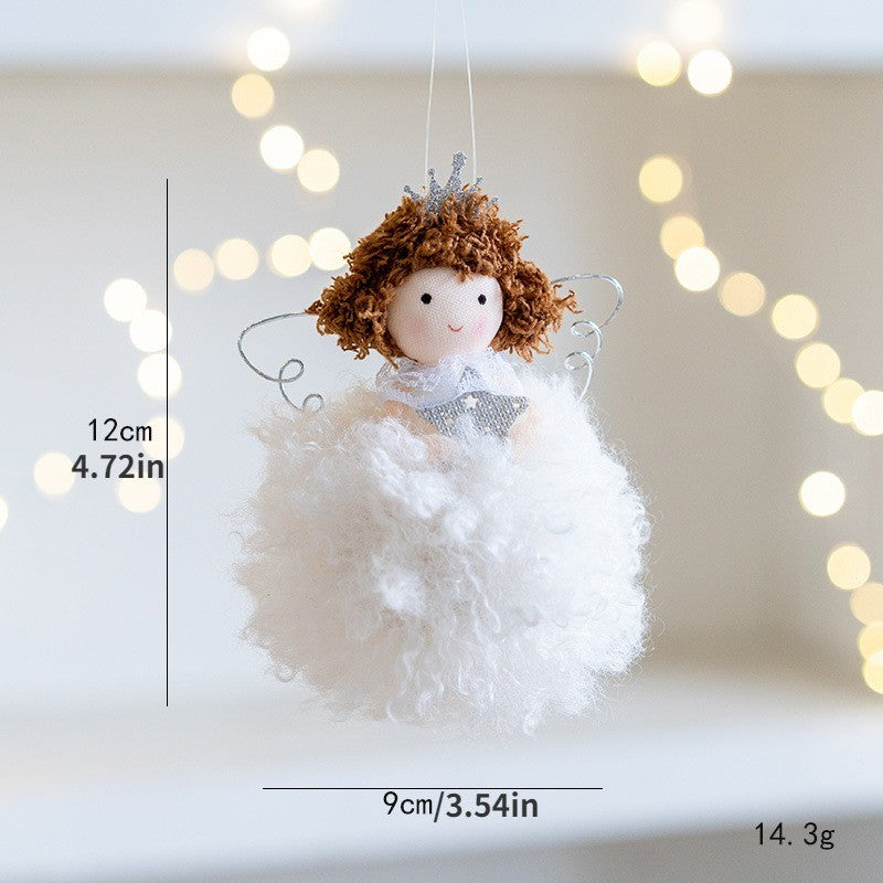 New Christmas Plush Angel Doll Pendant Ornaments Xmas Tree Hanging Decorations For Home Festive Party Decor 2024 New Year Gifts