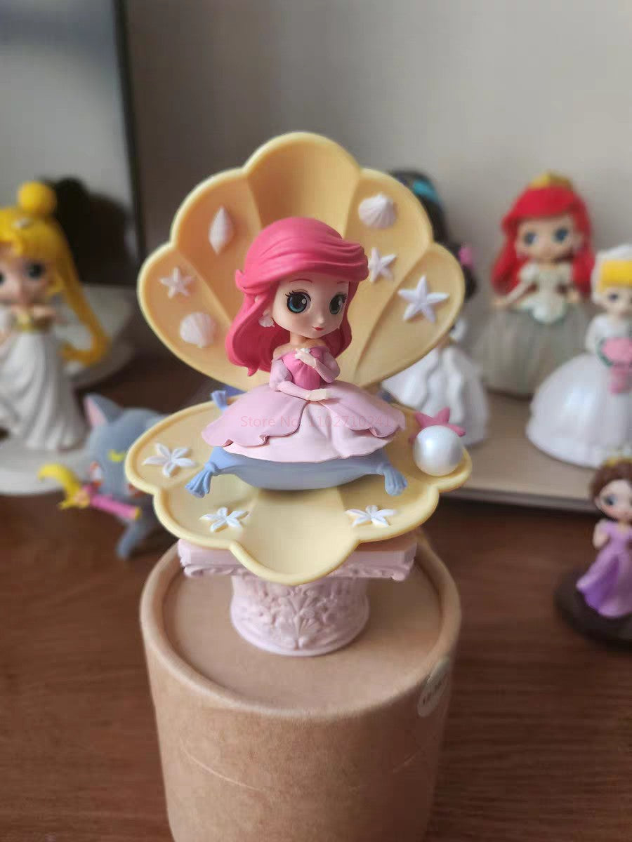 Bandai Disney The Little Mermaid Anime Qposket Characters Ariel Glitter Line Action Figure Collectible Model Toys Birthday Gift