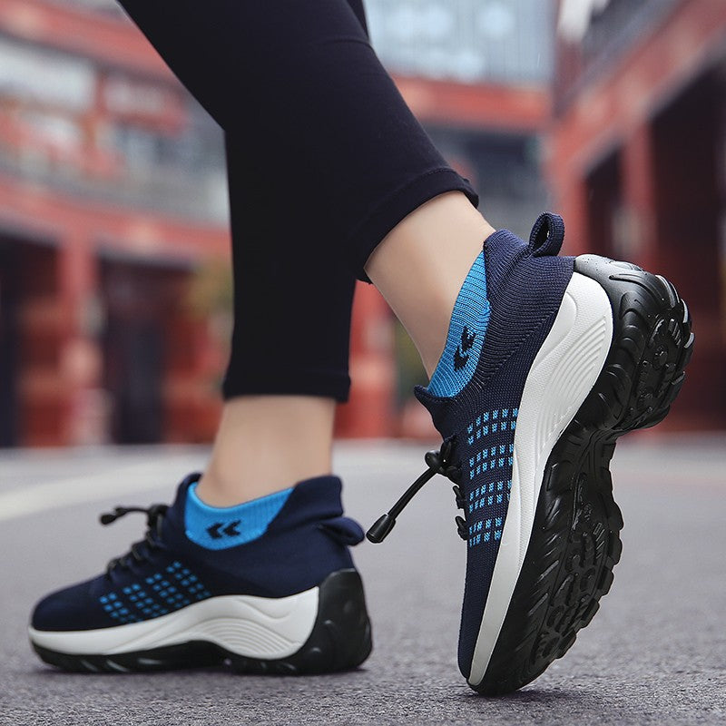 Oiaano Barefoot Womens Walking Shoes GreySock Casual Ladies Fashion Sneakers Comfort Slip On Air Cushion Platform Lightweight