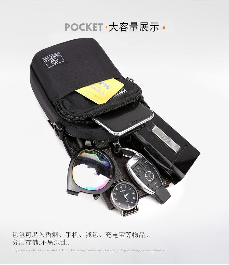 Fashion 3 Layers Men Small Shoulder Bag High Quality Durable Nylon Male Handbag Portable Messenger Bag Flap Mini Waist Bag